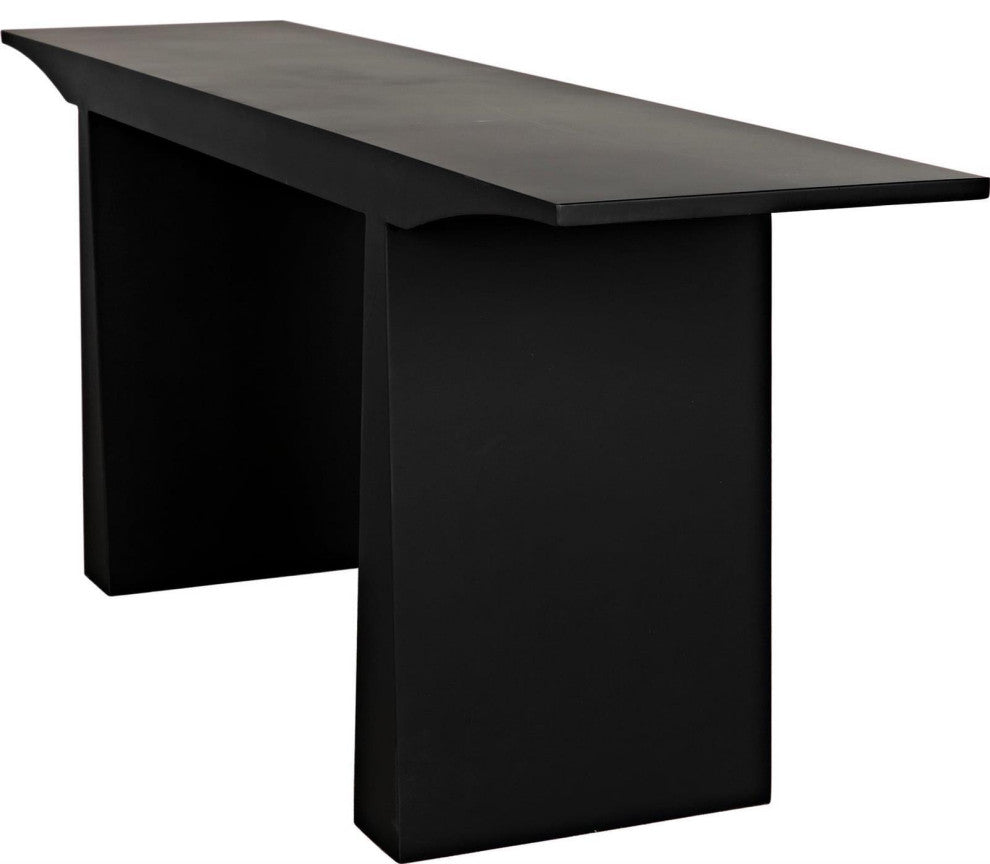 Industrial Matte Black Console Table