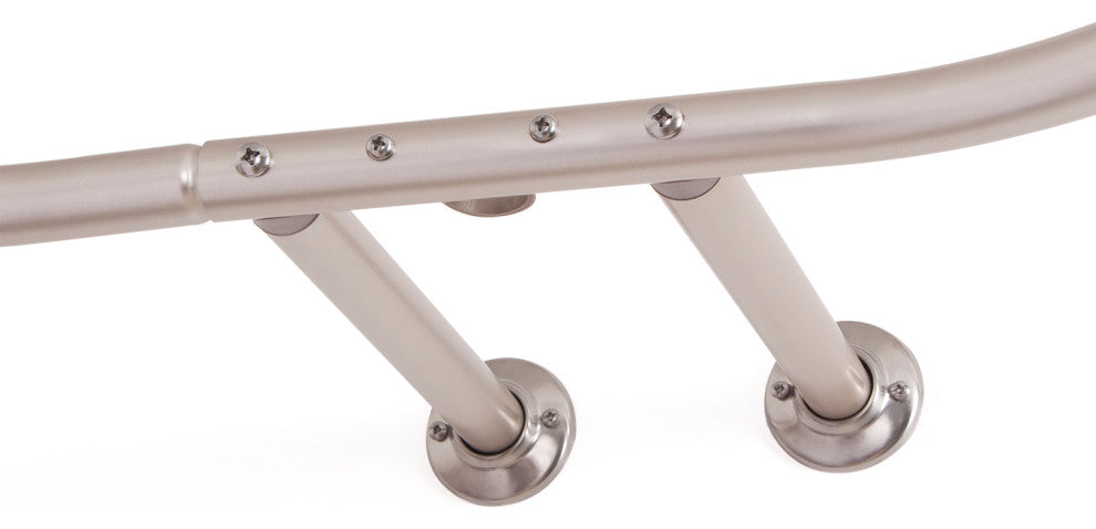 Utopia Alley Rustproof Aluminum Hoop Shower Rod With Ceiling Support for Clawfoo