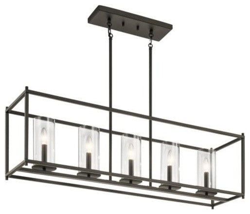Linear Chandelier 5-Light, Olde Bronze