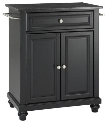 Cambridge Solid Black Granite Top Portable Kitchen Island