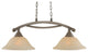 Bow 2 Light Island Light In Brushed Nickel, 12" Amber Marble Glass