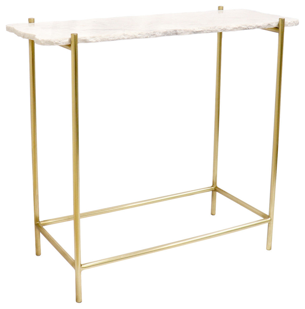 Pasargad Home Vasto Marble & Stainless Steel Console Table