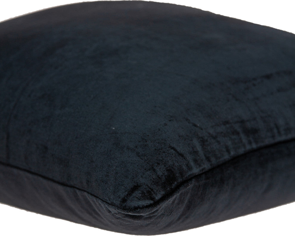 Parkland Collection Spano Transitional Black Solid Pillow Cover With Poly Insert