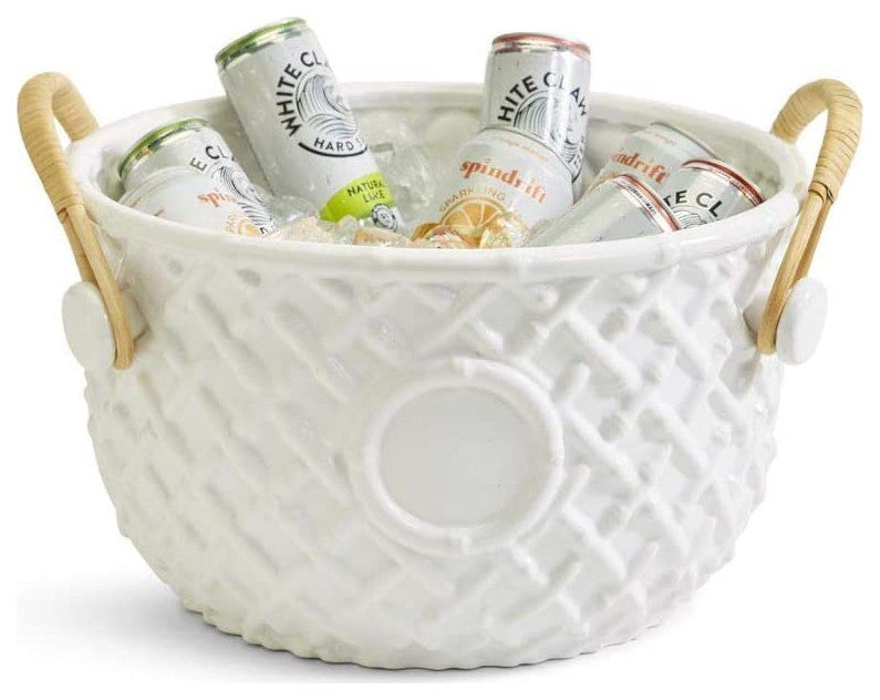 Two's Company Hampton Faux Bamboo Fretwork Party Bucket