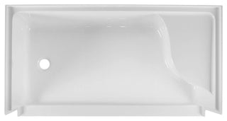 Single Threshold Acrylic Non-Slip Shower Base, Seat 60 x 32, Left Hand Drain