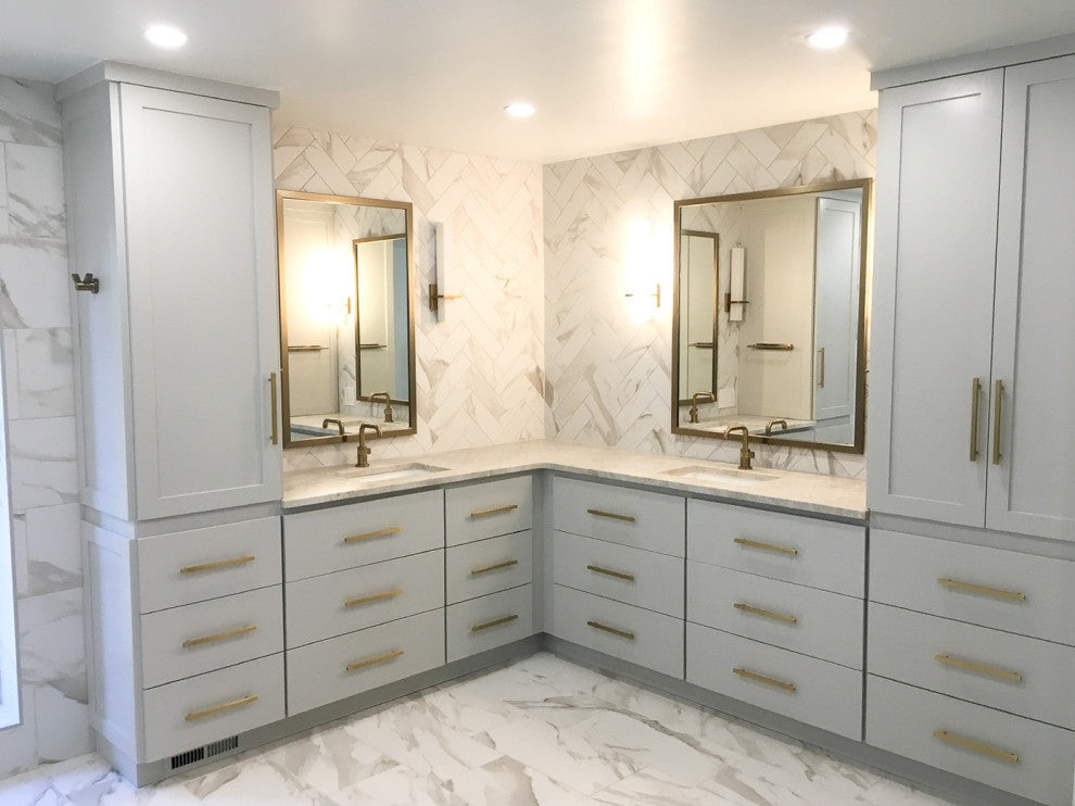 Ellis Framed Wall Mirror, Champagne Gold, 28"x60"