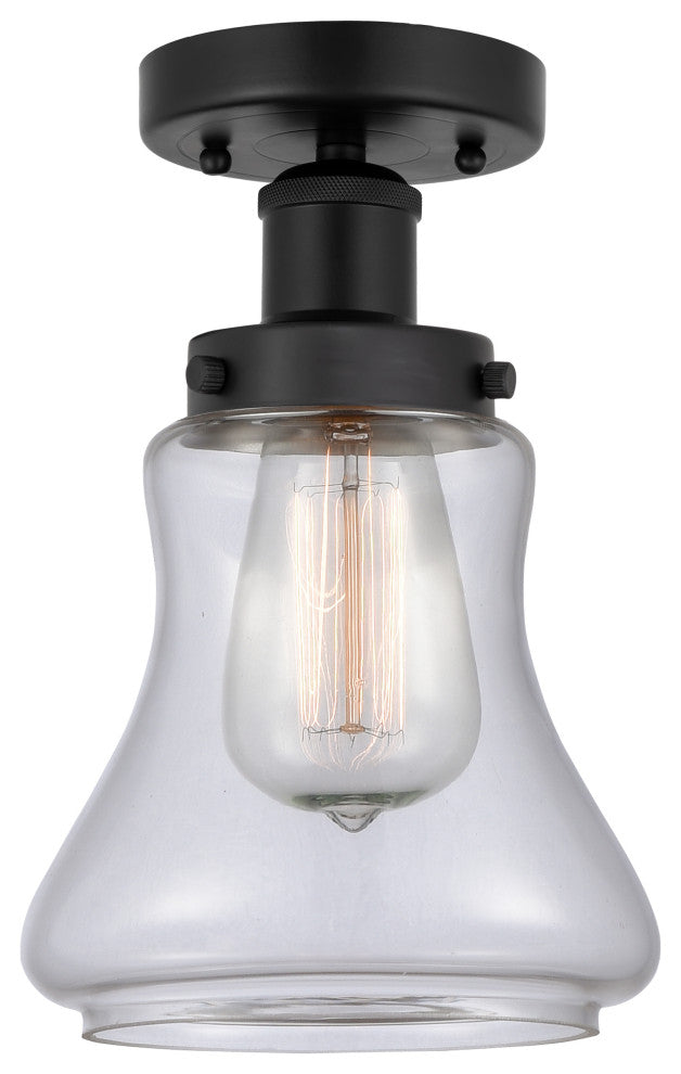 1-Light 6.5" Semi-Flush Mount Matte Black