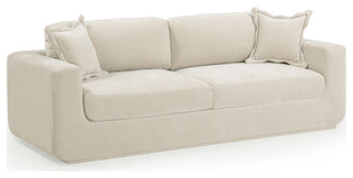 Miri Cream Upcycled Washed Velvet Sofa, Cream