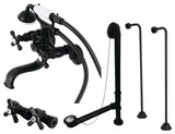CCK225MB Wall Mount Clawfoot Tub Faucet Package With Supply Line, Matte Black