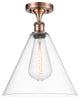 Innovations 516-1C-AC-GBC-122 1 Light Semi-Flush Mount, Antique Copper