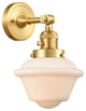 Oxford Sconce With Switch, Satin Gold, Matte White