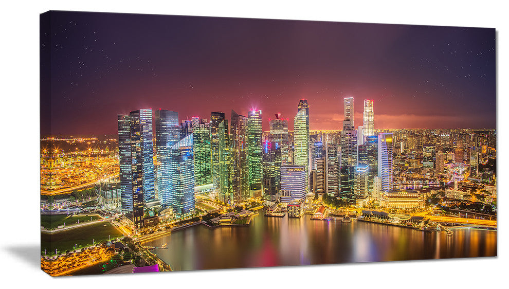 "Singapore Skyline View of Marina Bay" Canvas Print60"x28", 1 Panel