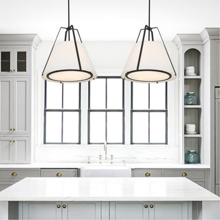 Fulton Three Light Pendant in Black