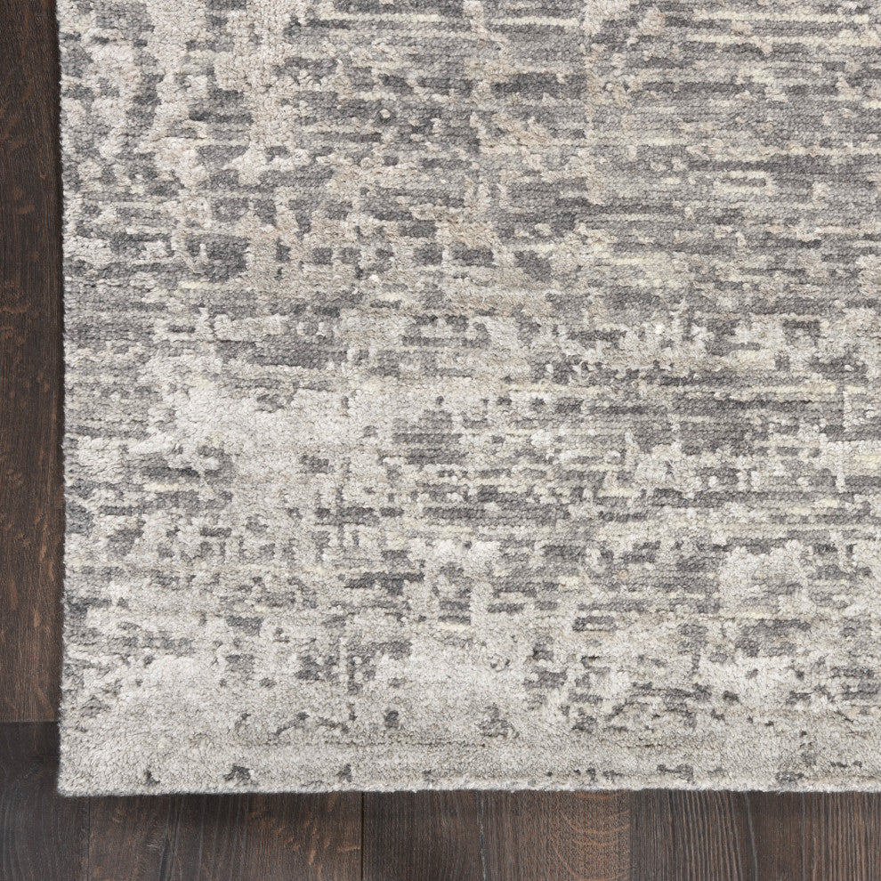 Nourison Luna 2' x 3' Grey Silver Modern Indoor Area Rug