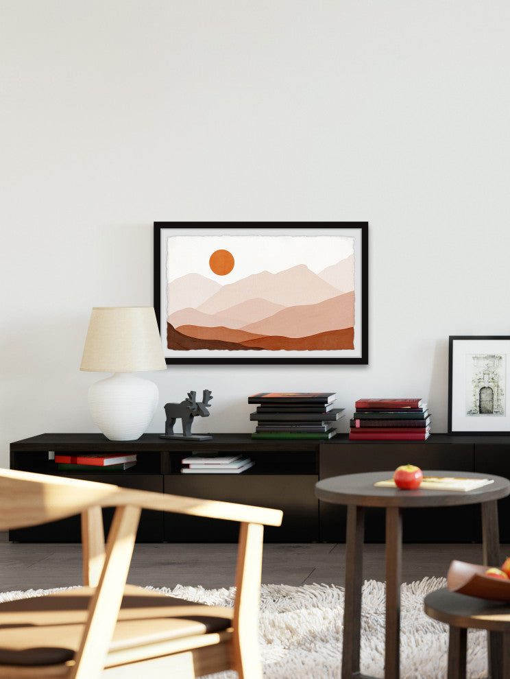 "Connected Mountains" Framed Painting Print, 45x30