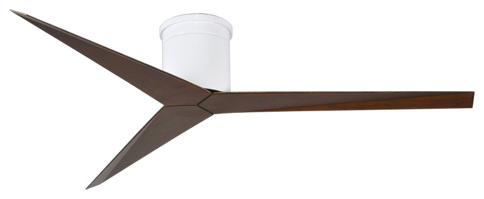 Eliza-H 3 Blade Hugger Paddle Ceiling Fan, Gloss White, Walnut Blades