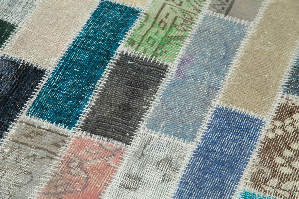 Rug N Carpet - Handmade Turkish 3' 1" x 9' 11" Unique Patchwork Runner Rug