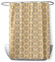 70"Wx73"L Chickens-go-round Shower Curtain, Basswood Brown, Corn Yellow