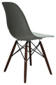 Nature Series DSW Molded Dining Chair, Dark Walnut Wood Eiffel Legs, Moss Gray
