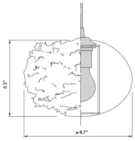 Eos Micro Plug-In Pendant, Black/Gray