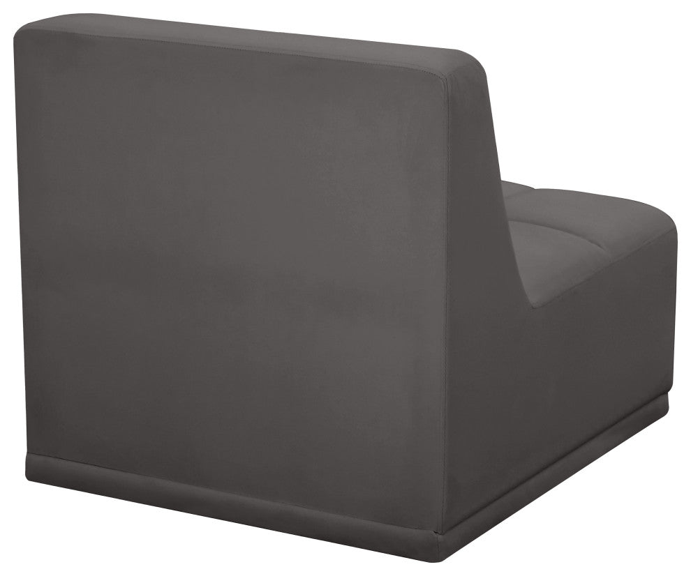 Relax Velvet Upholstered Armless Chair, Grey