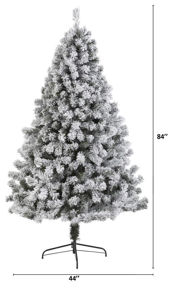 7' Flocked West Virginia Fir Artificial Christmas Tree