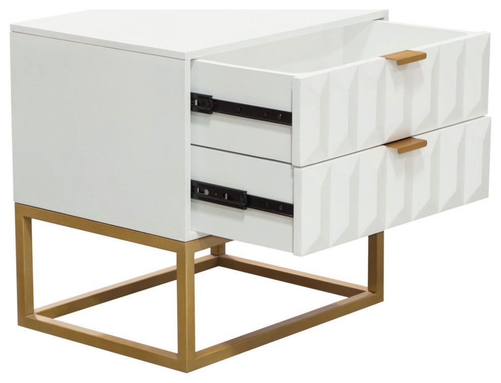 Spectrum 2-Drawer Accent Table, White