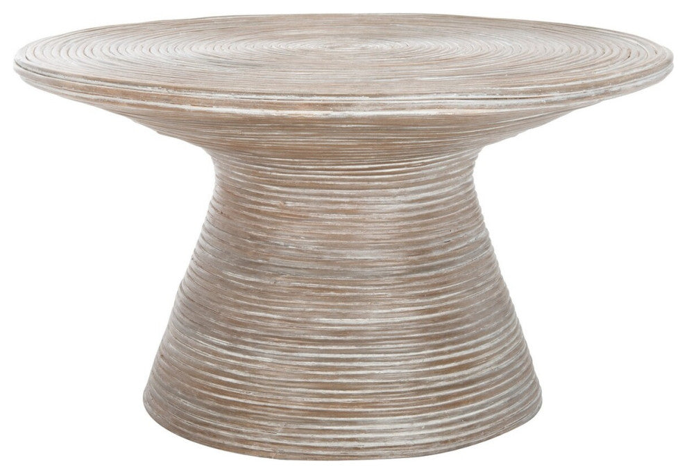 Safavieh Cristina Rattan Coffee Table, Grey White Wash