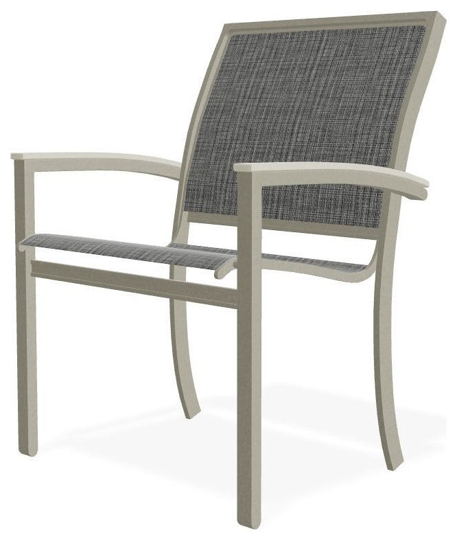 Bazza Sling Stackable Outdoor Dining Chair, Anchor/Storm