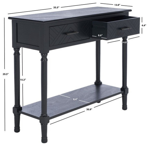 Safavieh Peyton 2 Drawer Console Table, Black