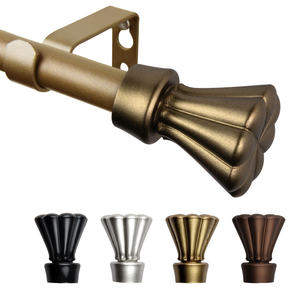 Pasha 5/8" Curtain Rod Antique Gold, 18-28"