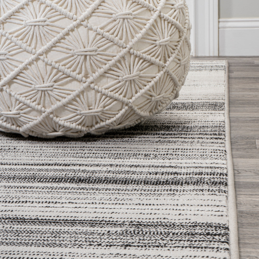 Austin Gradient Striped Gray/Black 3'x5' Area Rug