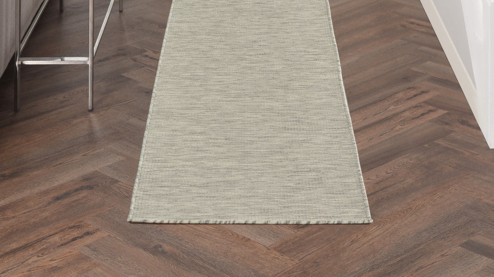 Nourison Positano Contemporary Area Rug, Light Gray, 2'2"x8' Runner