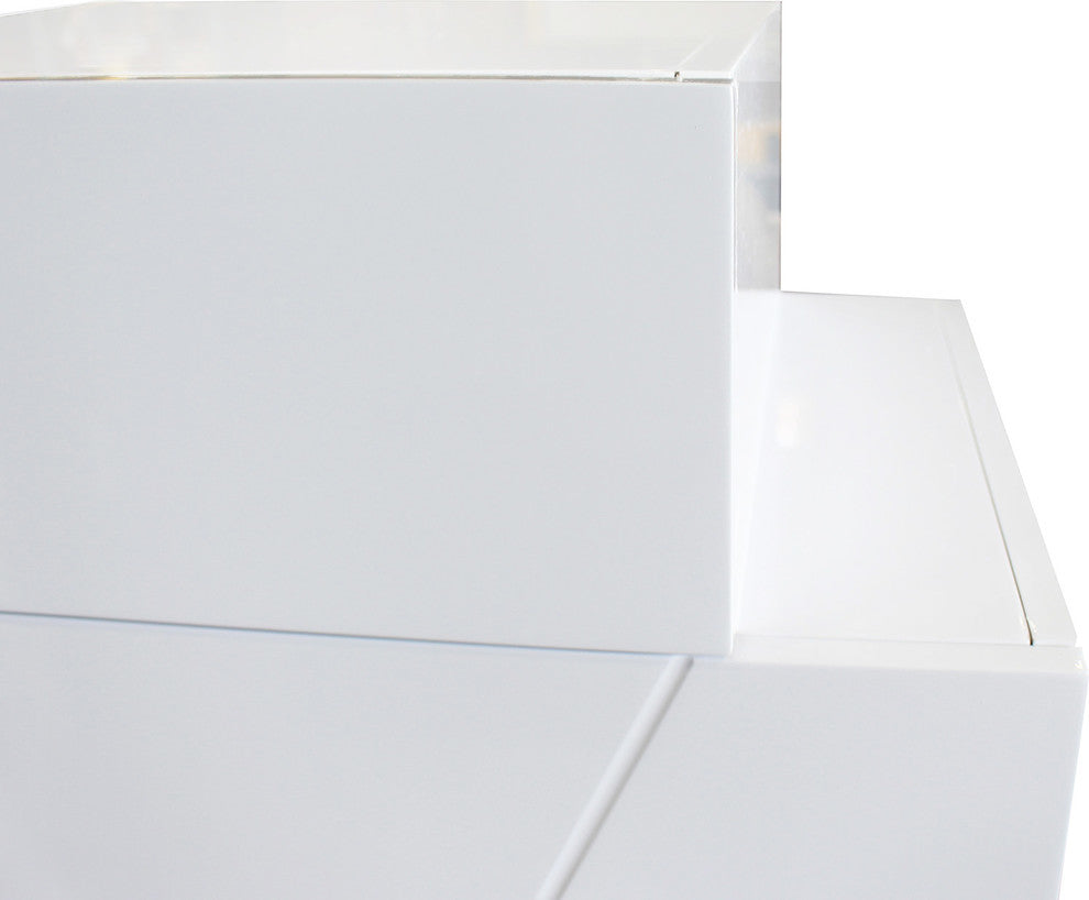 Modern White and Black Left Facing Nightstand