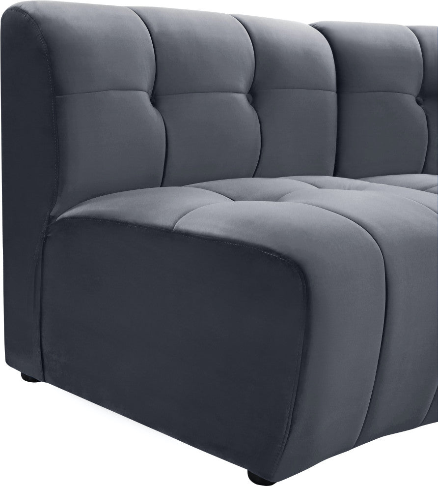 Limitless Velvet Upholstered 10-Piece Modular Sectional, Gray