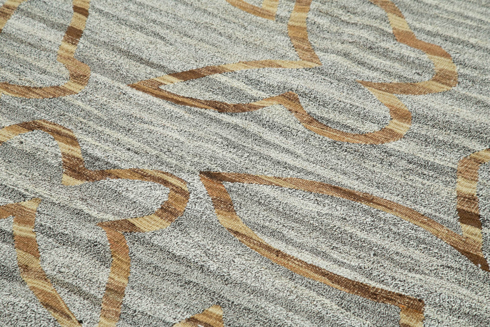 Rug N Carpet - Handmade Turkish 7' 9'' x 10' 1'' Modern Design Wool Kilim Rug