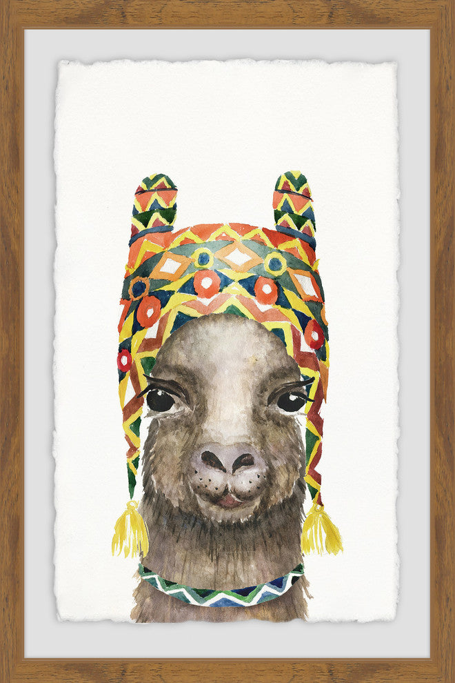 "Bonny Llama" Framed Painting Print, 20"x30"