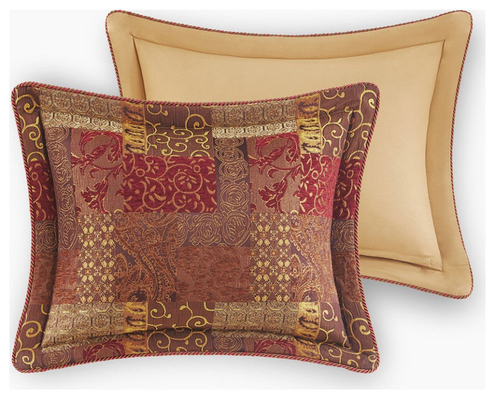 Croscill Galleria Traditional Patchwork 4-Piece Comforter Set, Red, Queen