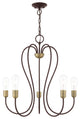 Livex Lighting Lucerne 5 Light Bronze With Antique Brass Accent Chandelier
