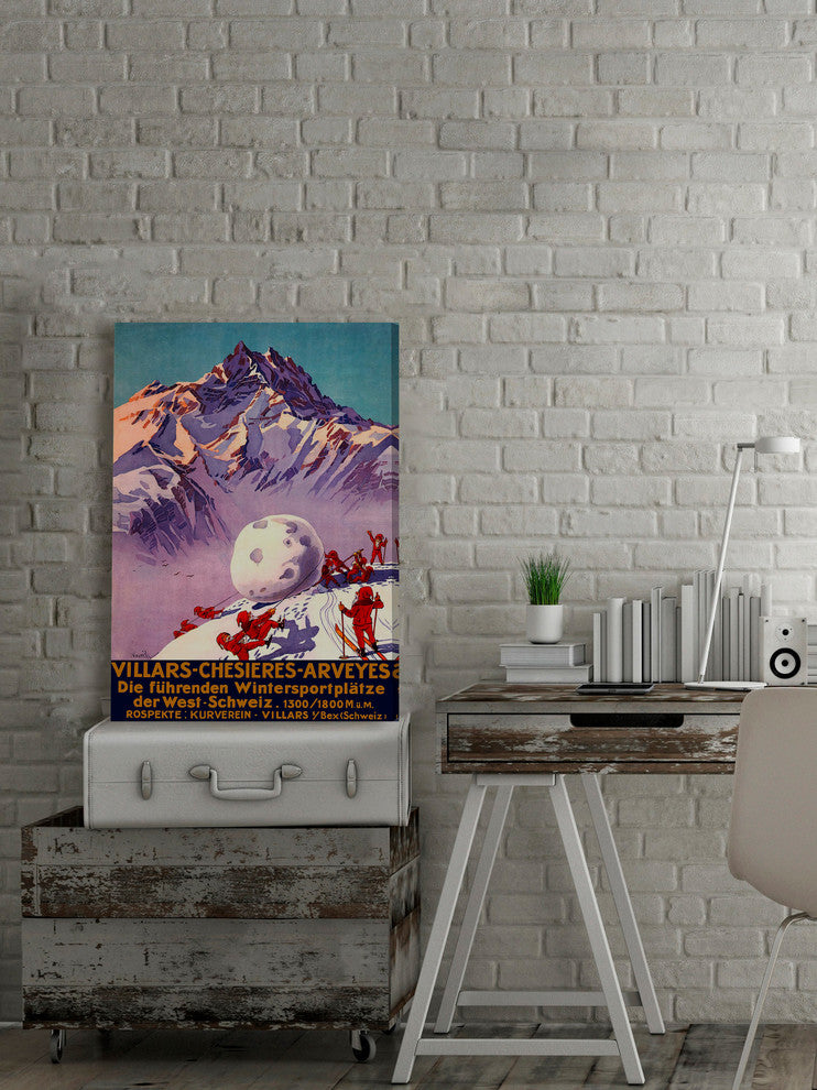 "Villars" Painting Print on Wrapped Canvas, 12"x18"