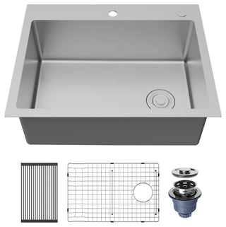 Karran Fusion Top Mount 28-in x 22-in Stainless Steel Single Bowl Kitchen Sink