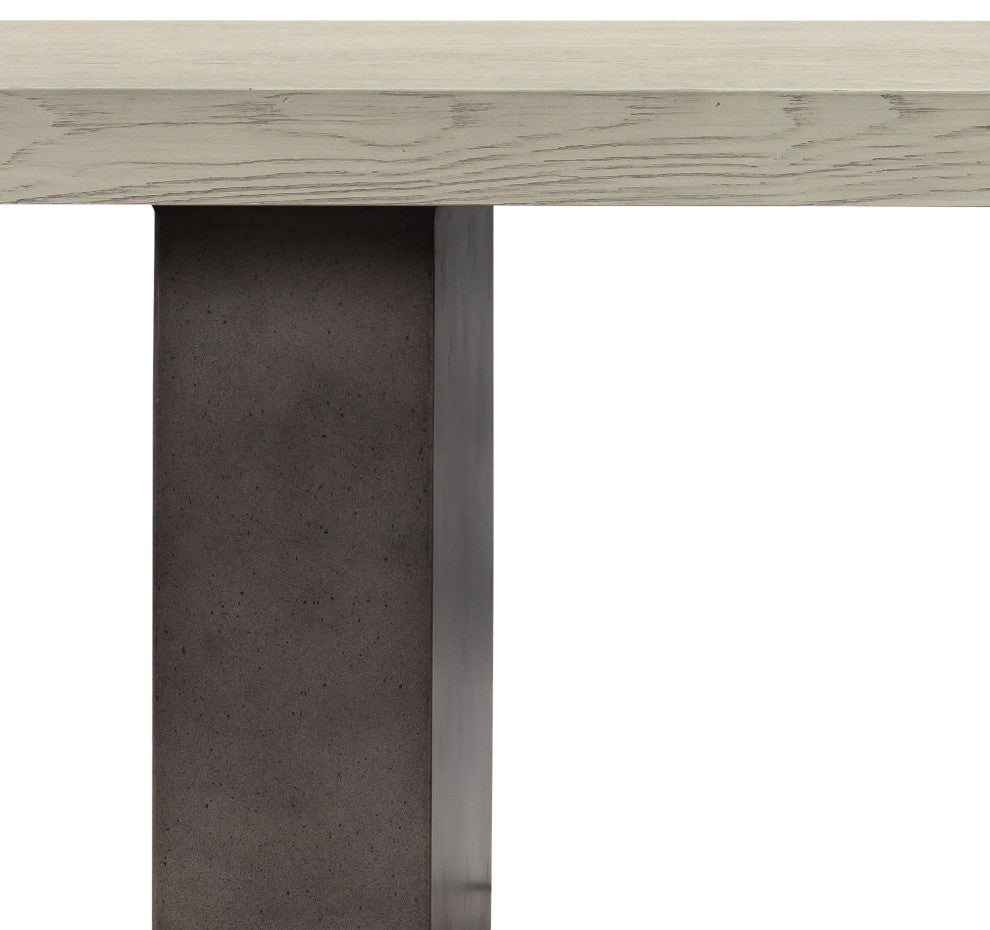 Abbey Concrete and Grey Oak Wood Dining Table