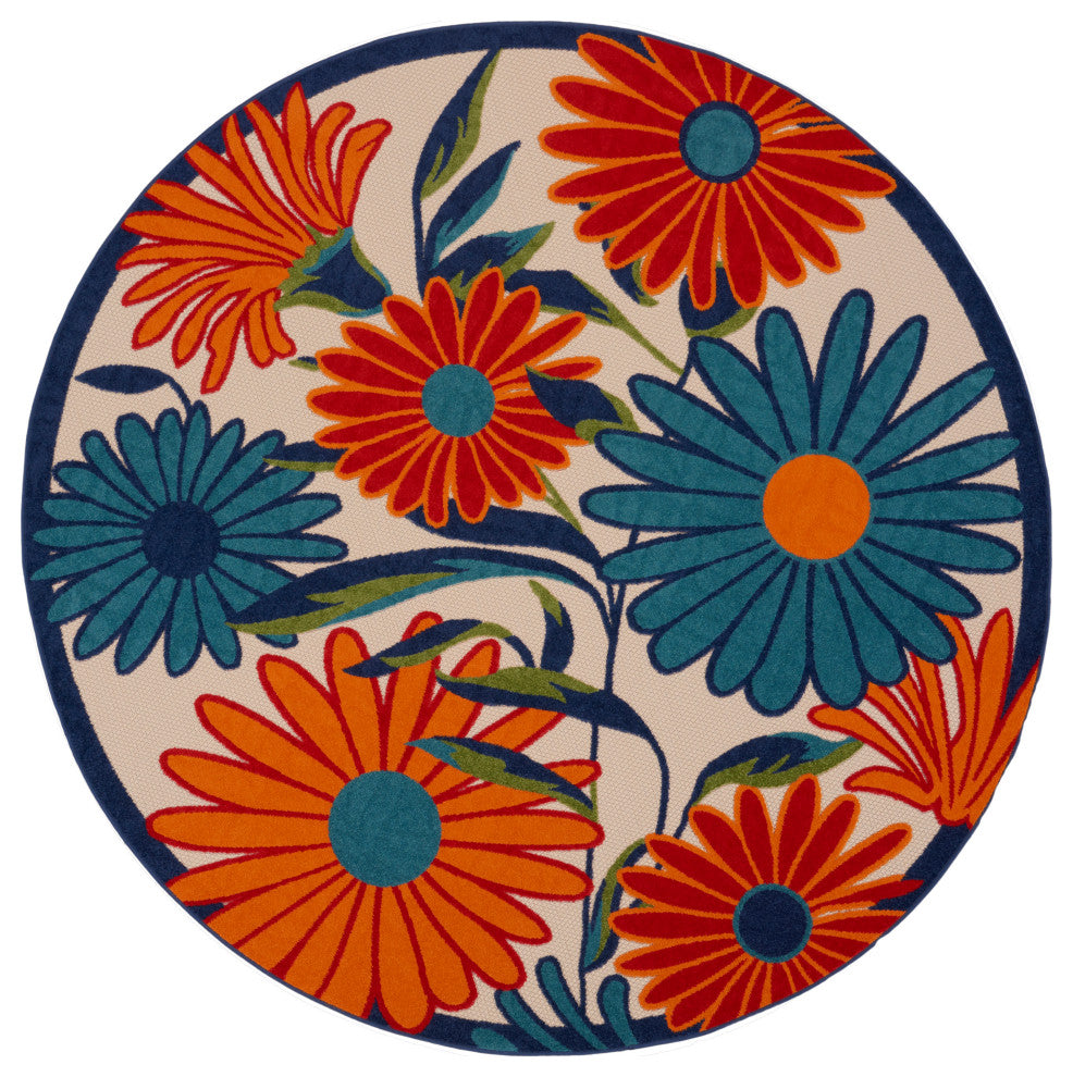 Nourison Aloha 7'10" Round Multicolor Contemporary Area Rug