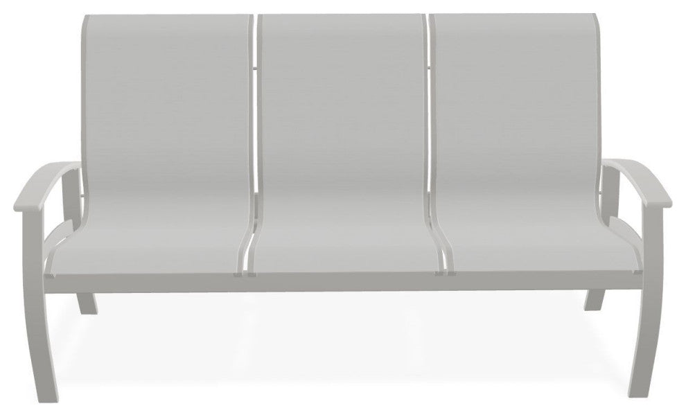 Belle Isle Sling 3-Seat Outdoor Sofa, White/Snow