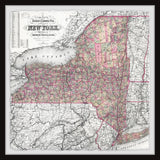 "NY City Map" Framed Painting Print, 18x18