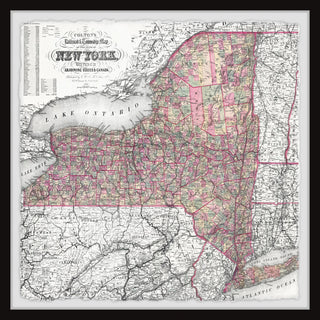 "NY City Map" Framed Painting Print, 18x18