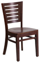 Modern Slat Back Walnut Wood Restaurant Chair