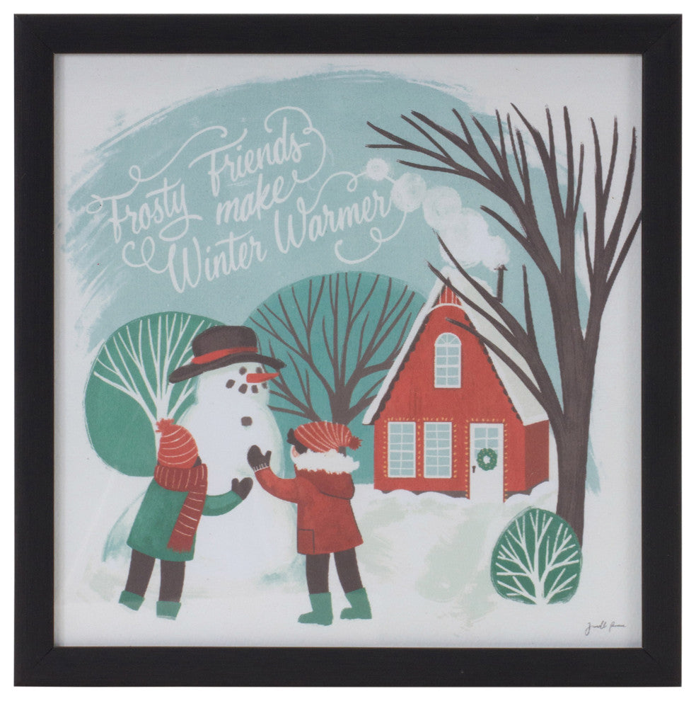 Framed Winter Scene Wall Art, Set of 3