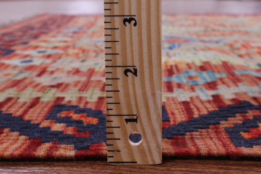 4' 3" X 6' 1" Reversible Flat Weave Kilim Wool On Wool Rug Q9486