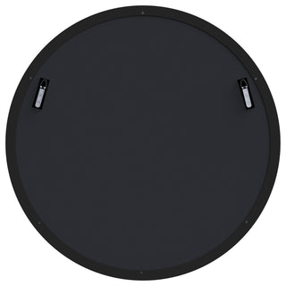 Round 24" Stainless Steel Framed Mirror, Black